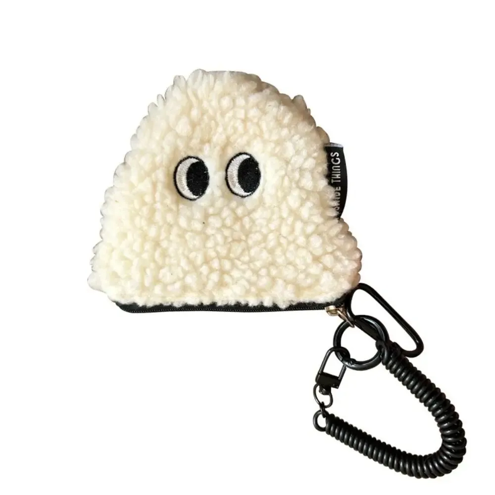 🍙 Adorable Rice Ball Zipper Wallet 👜 | Plush Coin Purse with Lanyard & Cute Storage Charm ✨