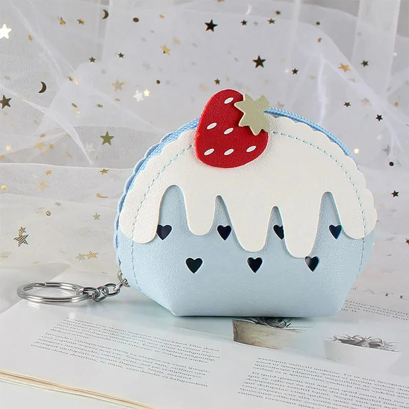 🍓 Sweet Strawberry Zipper Purse 👜✨ Cute Mini Wallet & Keychain Organizer for Fun Adventures! 🎉