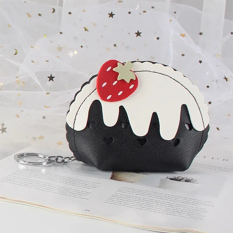 🍓 Sweet Strawberry Zipper Purse 👜✨ Cute Mini Wallet & Keychain Organizer for Fun Adventures! 🎉