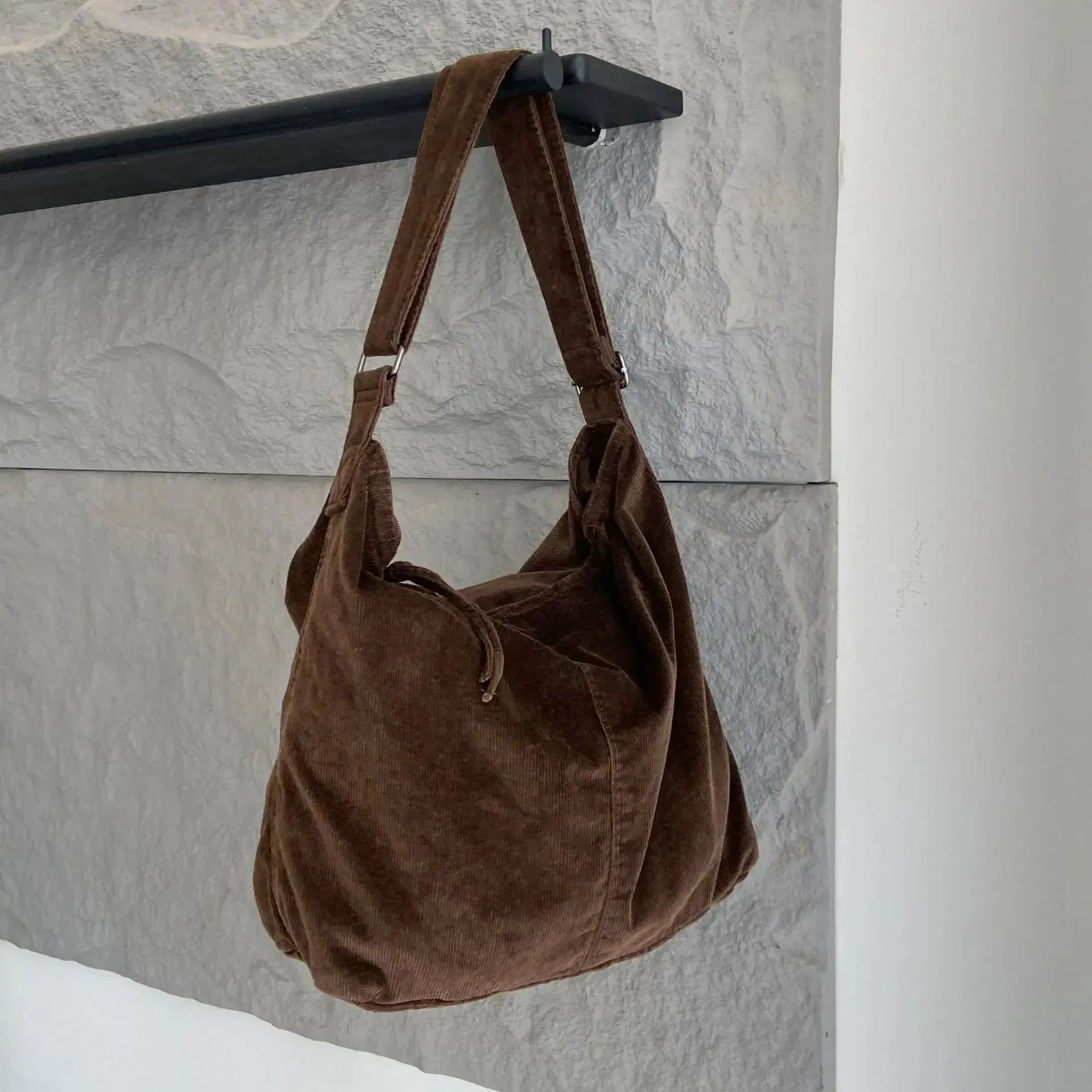 🌲✨ Whimsical Forest Vibes: Charming Corduroy Tote & Crossbody Delight! 🎨👜
