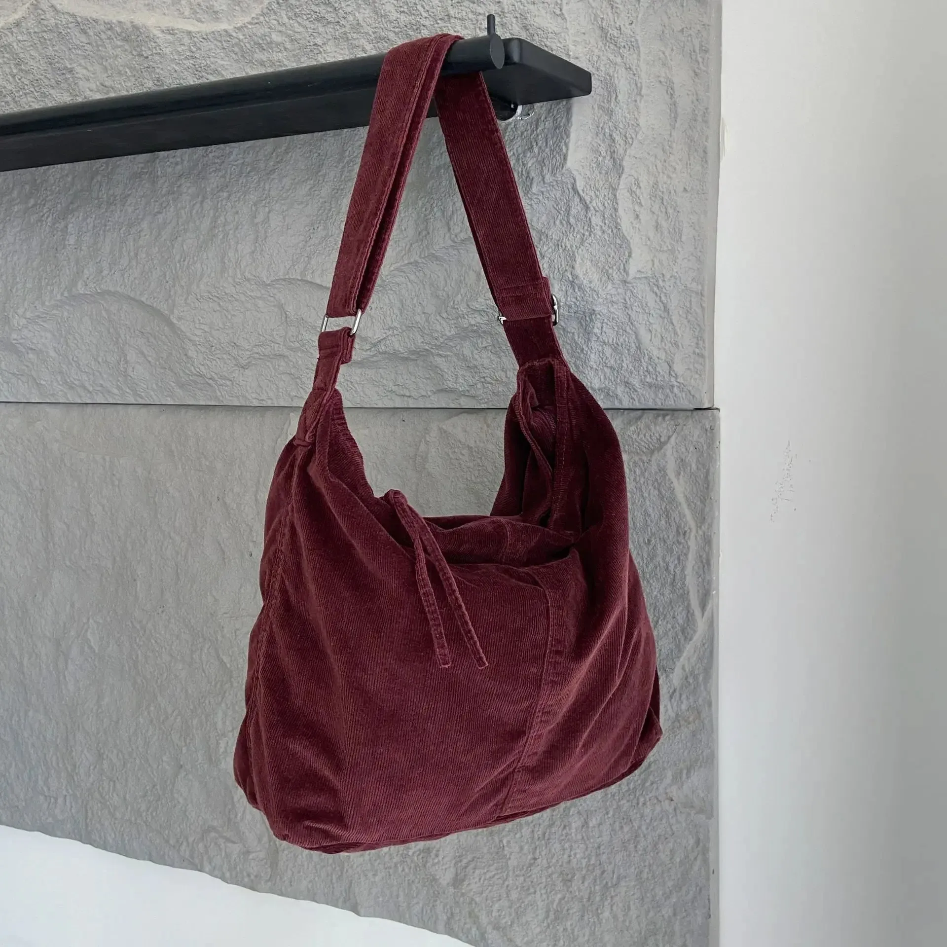 🌲✨ Whimsical Forest Vibes: Charming Corduroy Tote & Crossbody Delight! 🎨👜