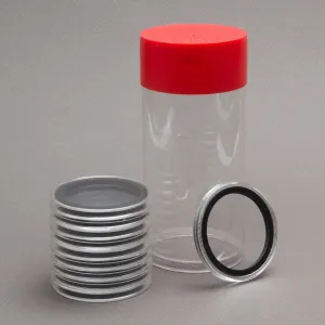 (1) Airtite Coin Holder Storage Container & (10) Black Ring 32mm Air-tite Coin Holder Capsules for 1oz American Gold Eagles and 1oz Gold Krugerrands & Kangaroos (SG_B00LETWFFE_US)