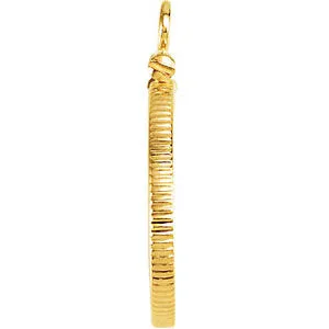 14k Yellow Gold Coin Edge Screw Top Coin Frame Mounting