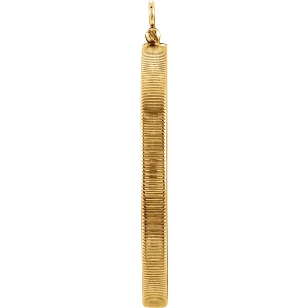 14k Yellow Gold Coin Edge Screw-Top Coin Frame Mounting