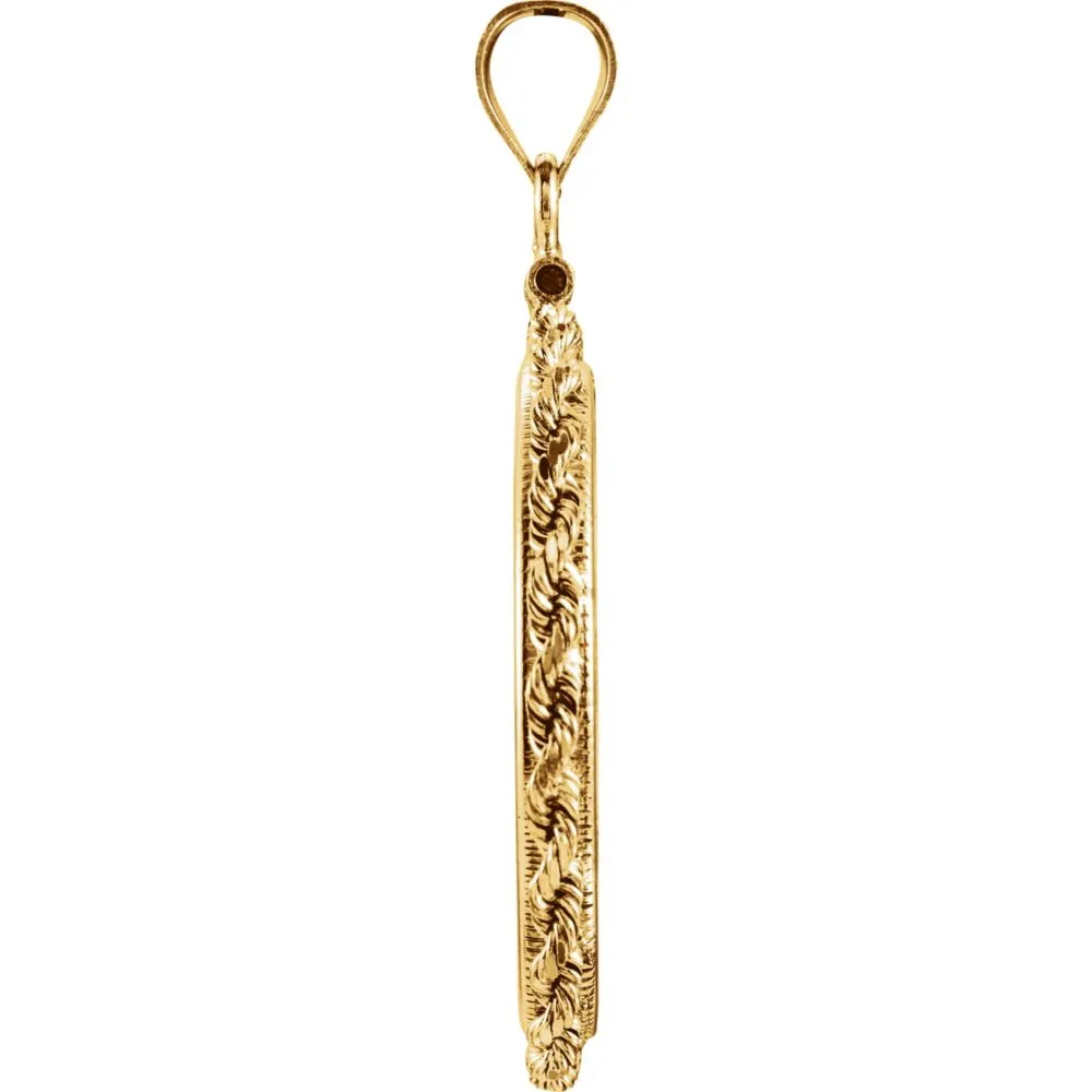 14k Yellow Gold Screw Top Rope Frame Pendant for U.S. $10.00 or 1/2 Ounce Chinese Panda Coin