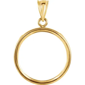 14k Yellow Gold Tab Back Frame Pendant for U.S. $2.50 or 1/10 Ounce Chinese Panda Coin