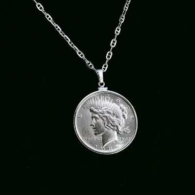 1925 Silver Dollar Necklace with 28 Inch Sterling Silver Chain (Copy) (Copy)
