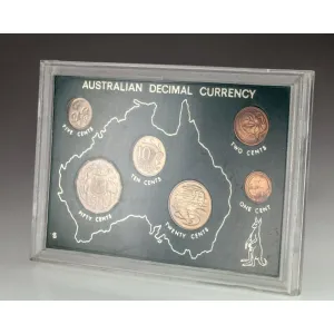 1972 Australia 6 Coin Unofficial Mint Set in Green Plastic Holder