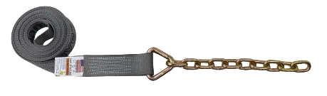 2" x 18' Foot Diamond Weave Strap with 12 inch 5/16 G70 Chain Tail