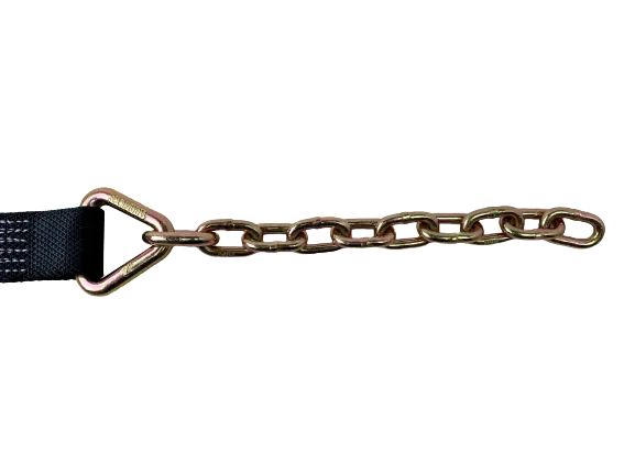 2" x 18' Foot Diamond Weave Strap with 12 inch 5/16 G70 Chain Tail
