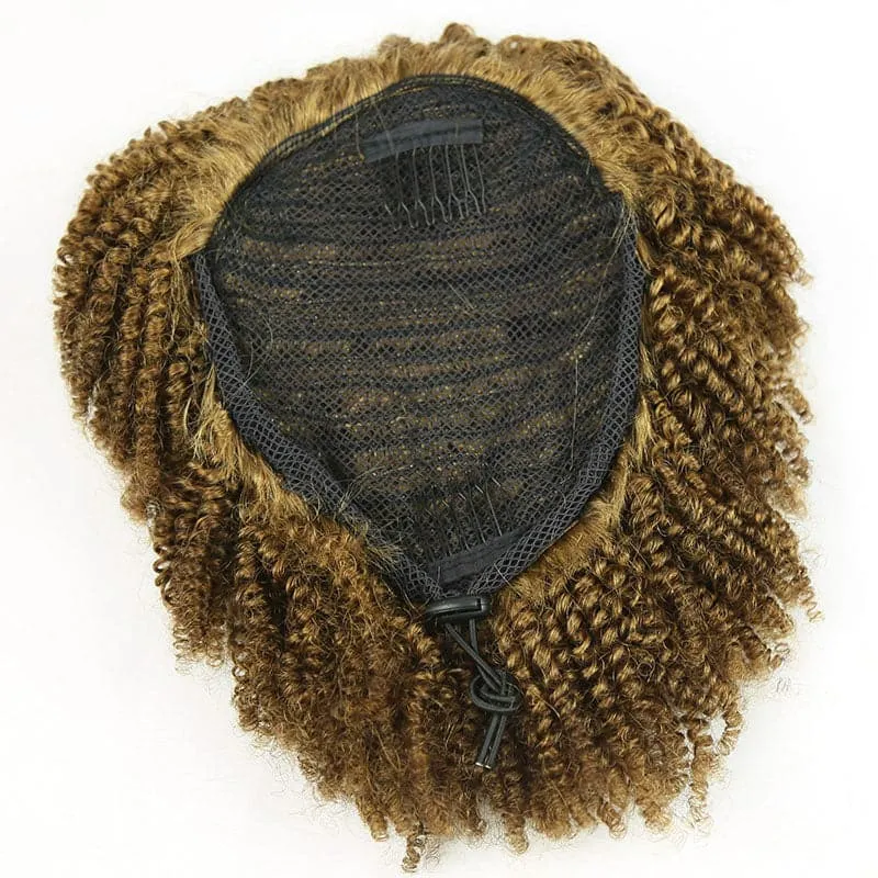 #30 Dark Brown Afro Kinky Curly Drawstring Puff DPAK3