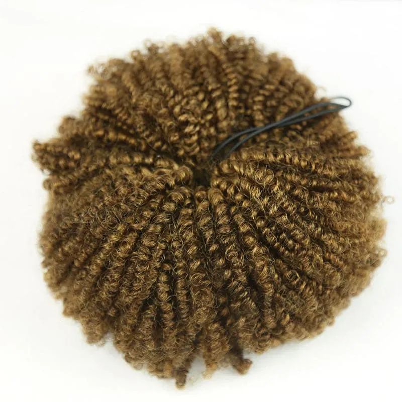 #30 Dark Brown Afro Kinky Curly Drawstring Puff DPAK3
