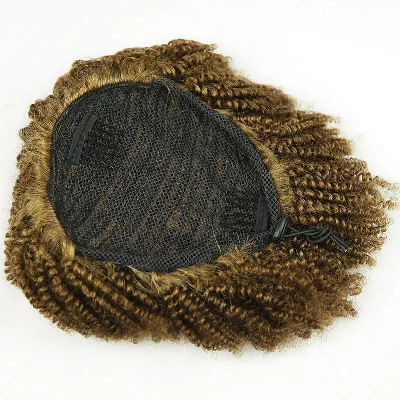 #30 Dark Brown Afro Kinky Curly Drawstring Puff DPAK3