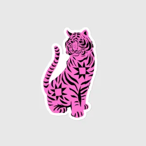 4" Sticker Quilted Tiger