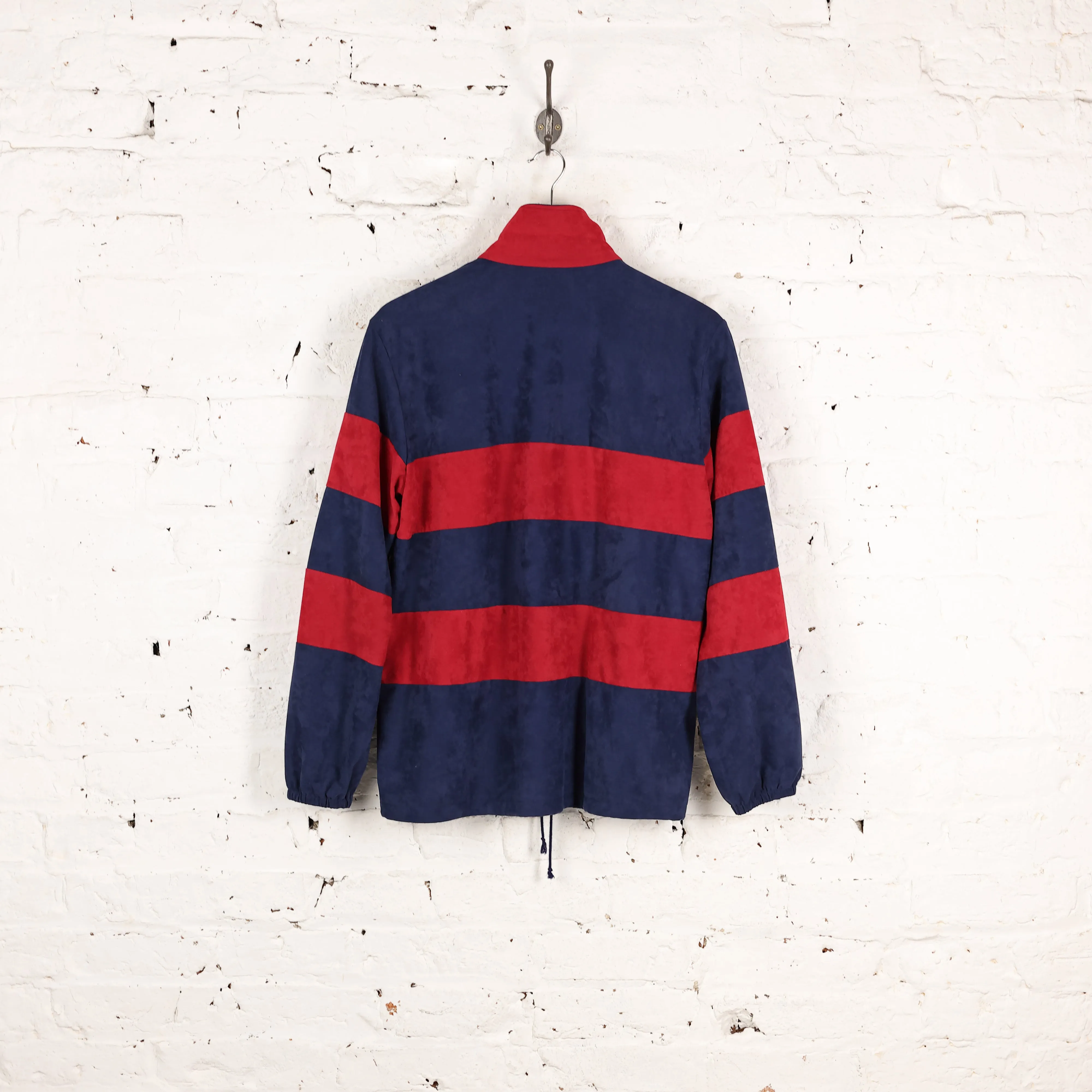 Adidas 80s Velour Striped Tracksuit Top Jacket - Red - L