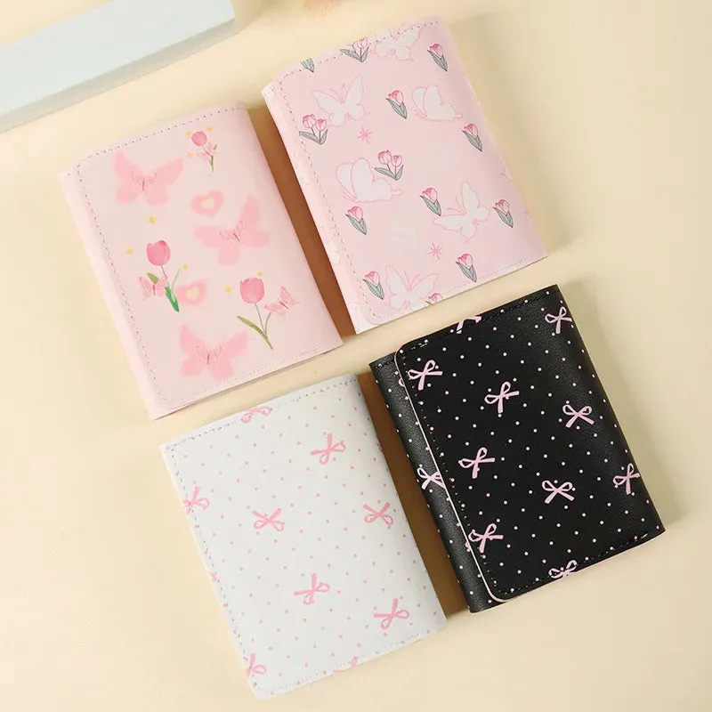 Adorable Bow & Floral Wallet 🌸💕 - Sweet Pink Purse for Girls, Perfect for Travel & Everyday Use! 🌼✨