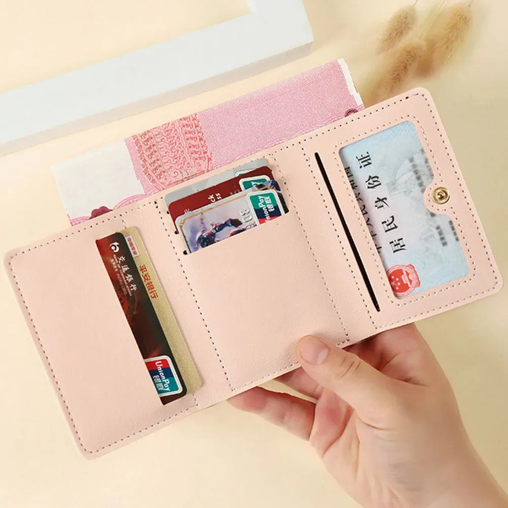 Adorable Bow & Floral Wallet 🌸💕 - Sweet Pink Purse for Girls, Perfect for Travel & Everyday Use! 🌼✨