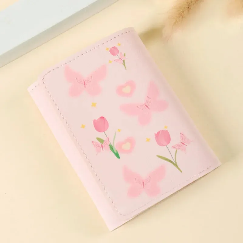 Adorable Bow & Floral Wallet 🌸💕 - Sweet Pink Purse for Girls, Perfect for Travel & Everyday Use! 🌼✨