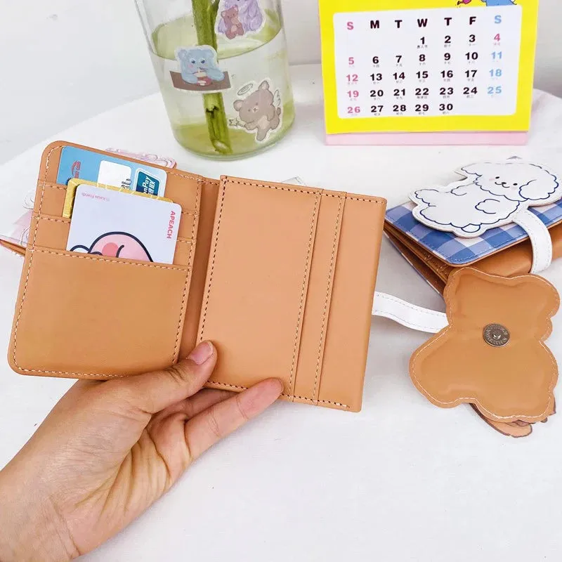 Adorable Kawaii Bear Wallet 🐻💕 - Cute Coin Purse & Card Holder for Students!