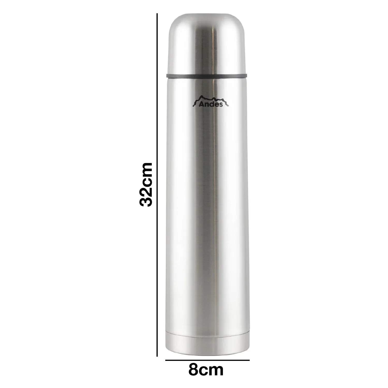 Andes 1L Stainless Steel Insulated Vacuum Travel Tea/Coffee Thermos Flask Bottle
