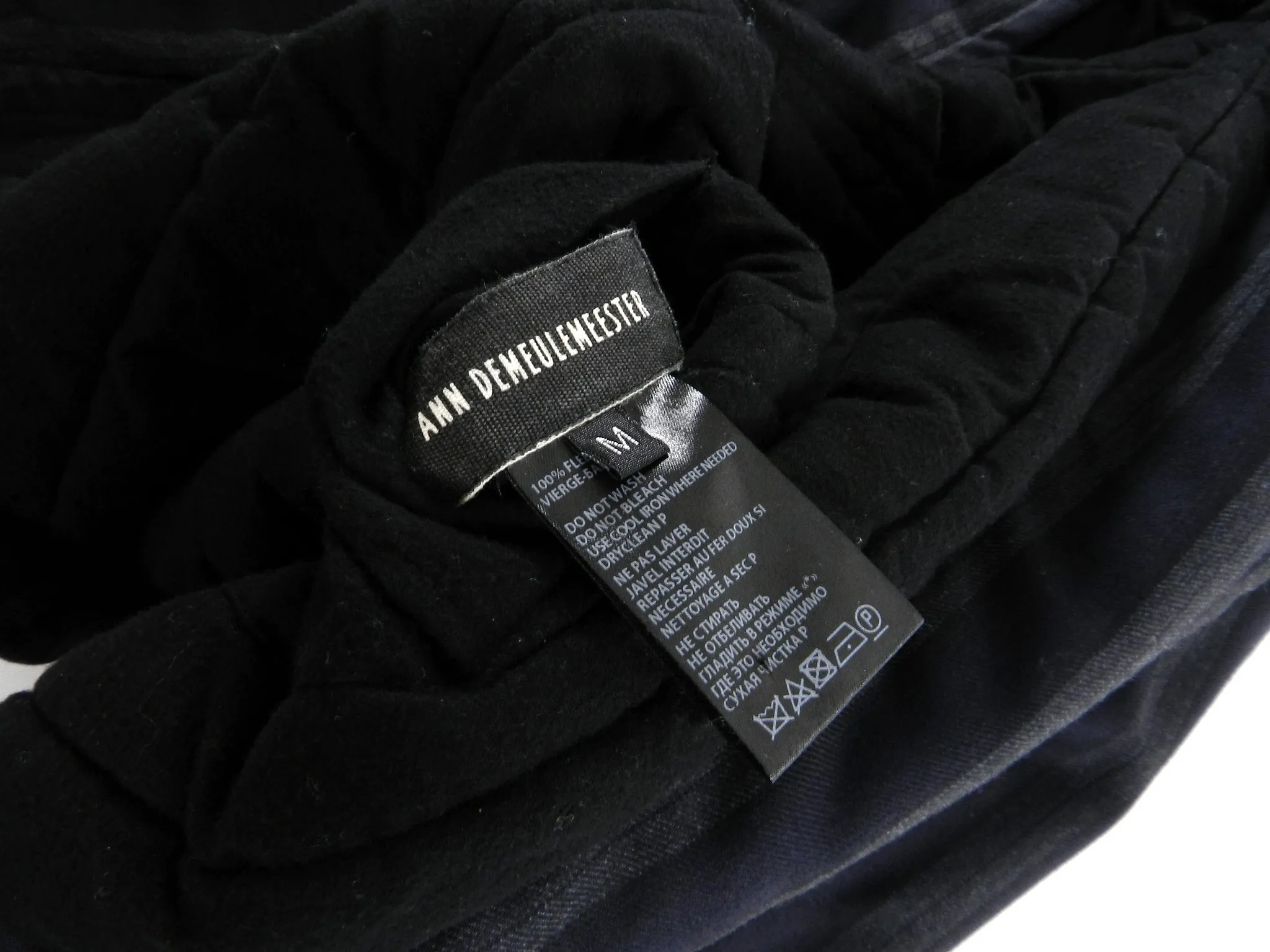 Ann Demeulemeester Navy and Grey Striped Jacket - M