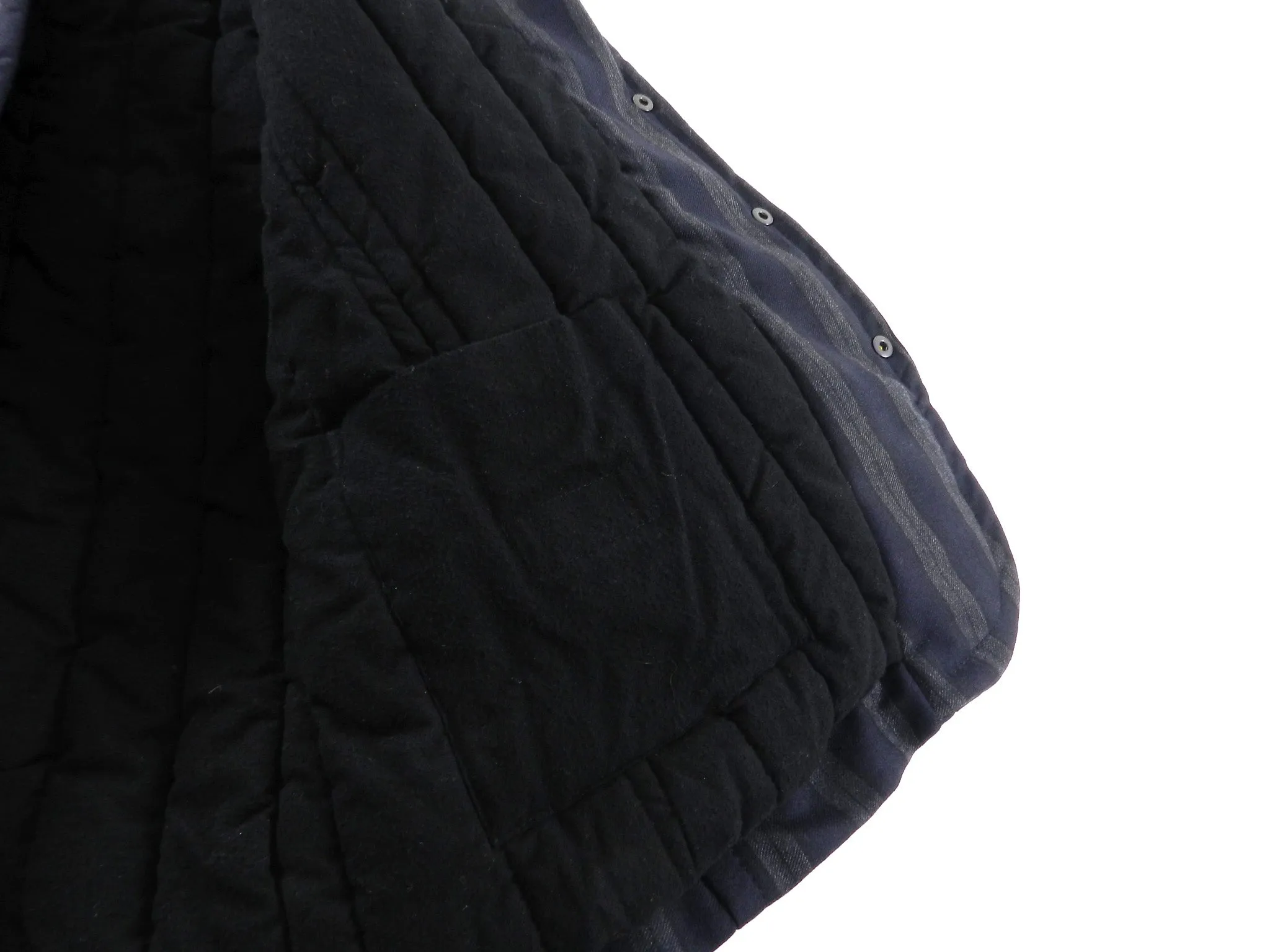 Ann Demeulemeester Navy and Grey Striped Jacket - M