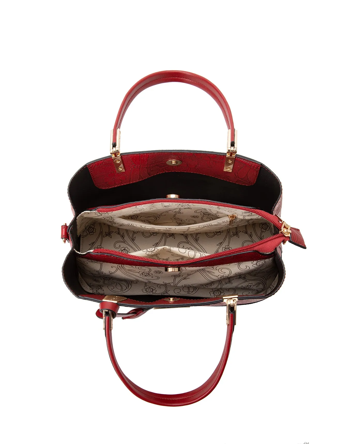 ANNABELLA VEGAN TRIPLE COMPARTMENT BAG-XB-2347-BUR (RED)- NEW IN