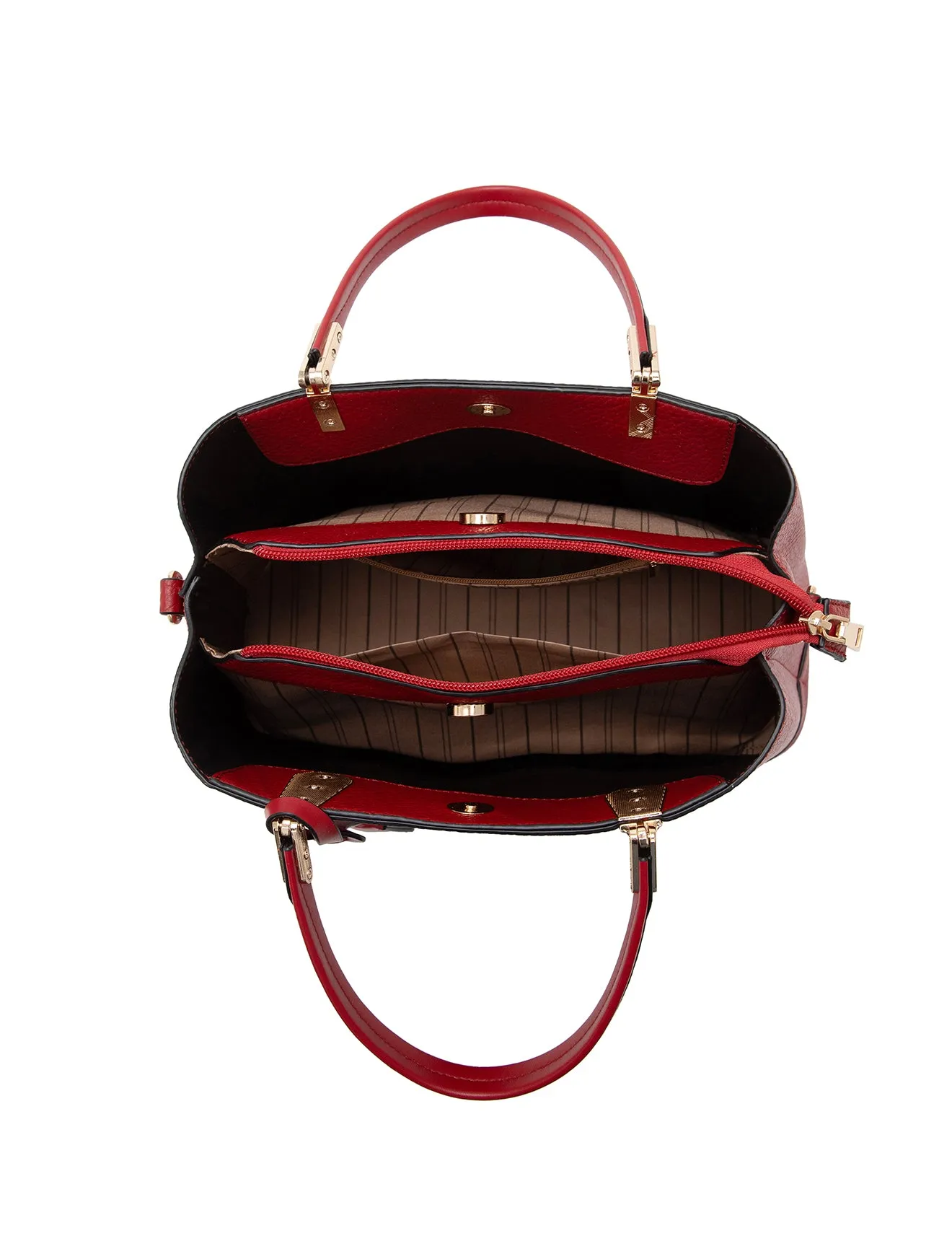 ASHER VEGAN TRIPLE COMPARTMENT BAG- XB-2350-BUR- NEW IN