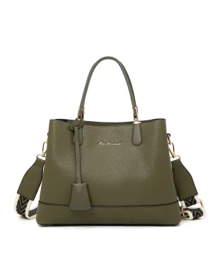 ASHER VEGAN TRIPLE COMPARTMENT BAG- XB-2350-OLIVE- NEW IN