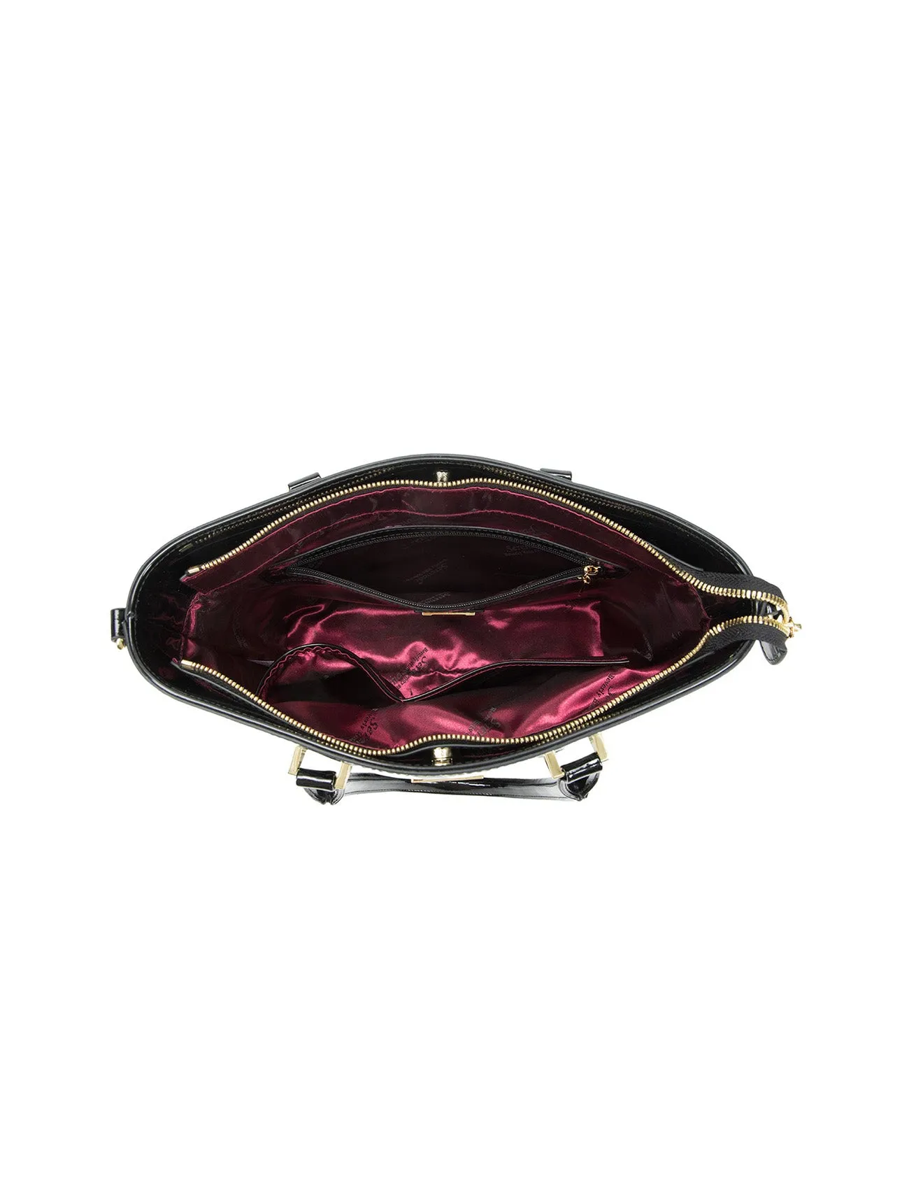 ASPEN PATENT LEATHER GRIP HANDLE BAG- SF4-8787-SALE