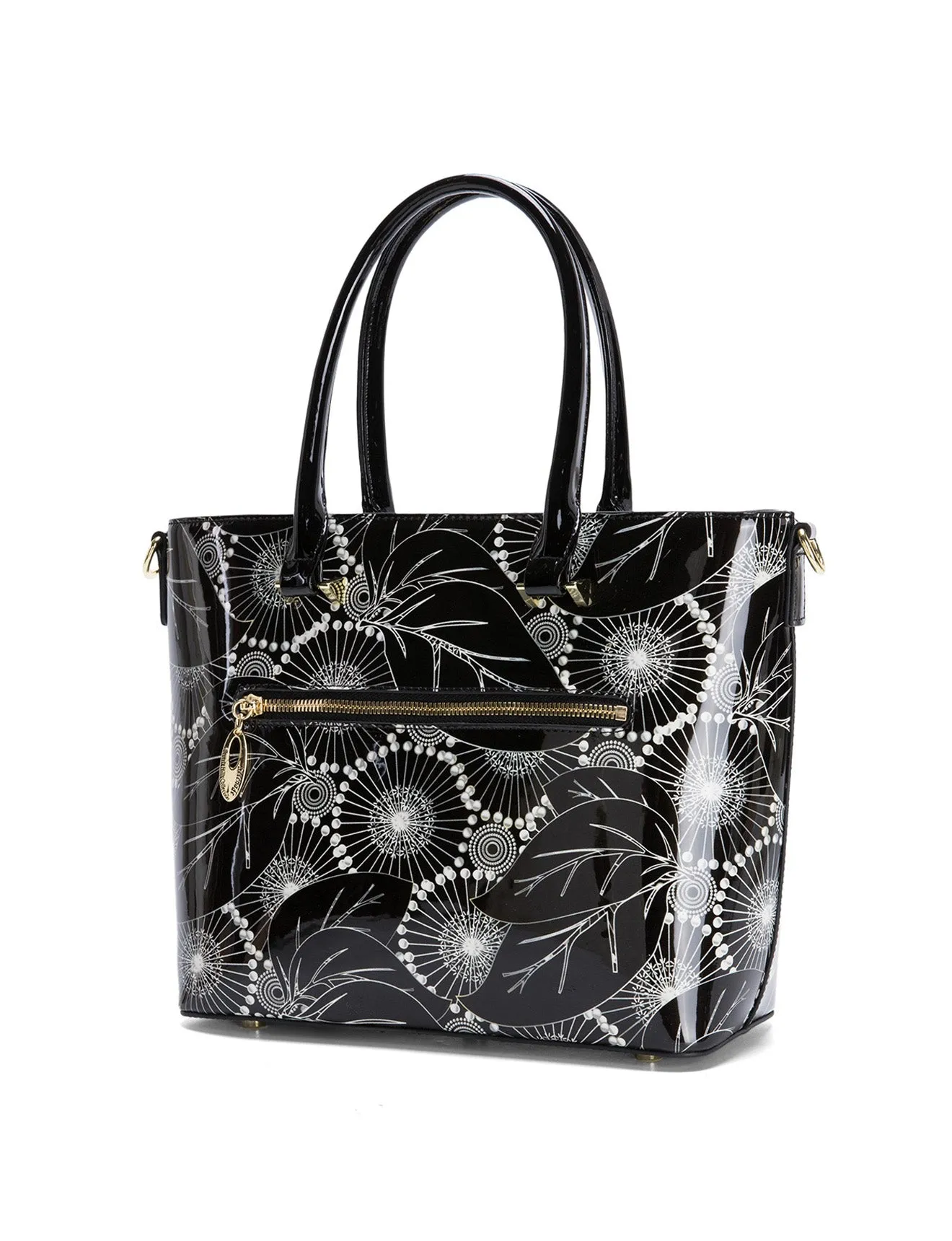 ASPEN PATENT LEATHER GRIP HANDLE BAG- SF4-8787-SALE