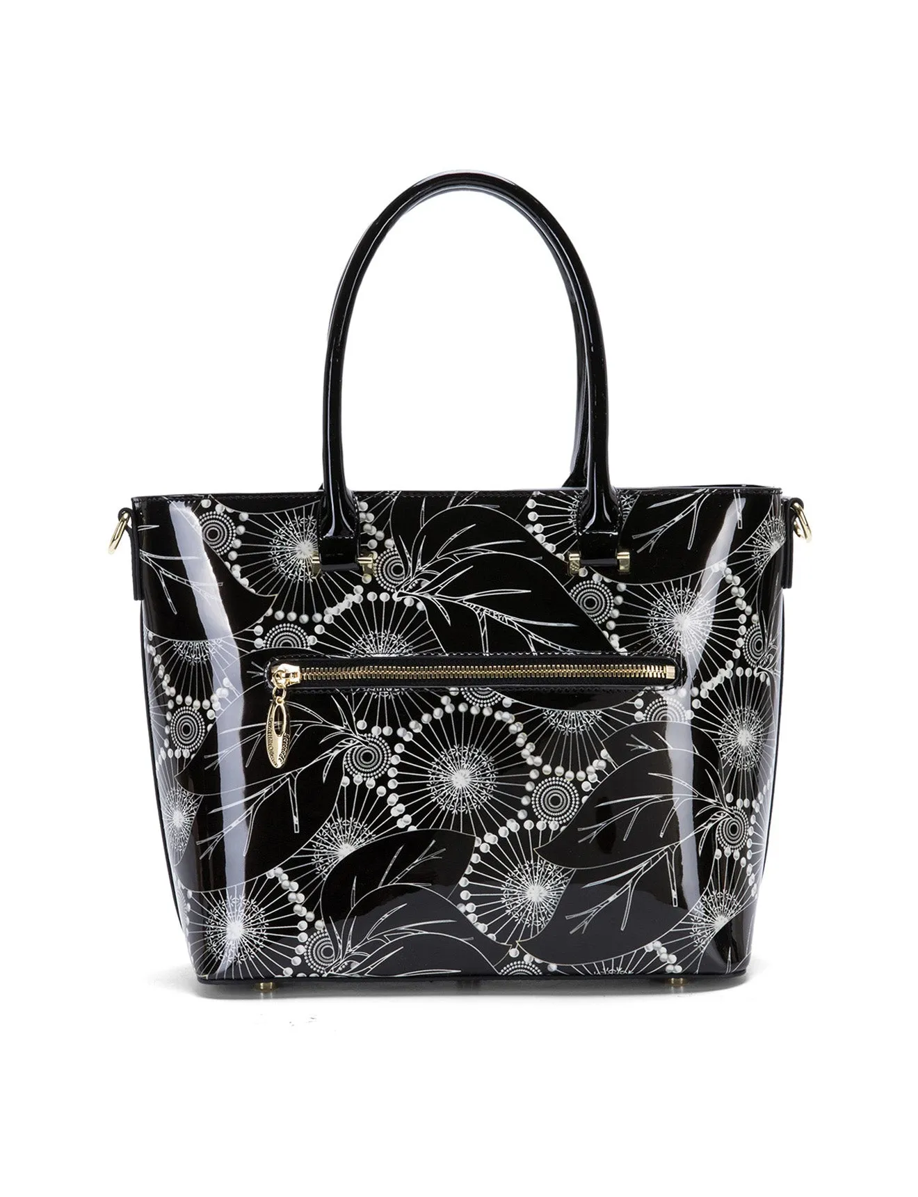 ASPEN PATENT LEATHER GRIP HANDLE BAG- SF4-8787-SALE