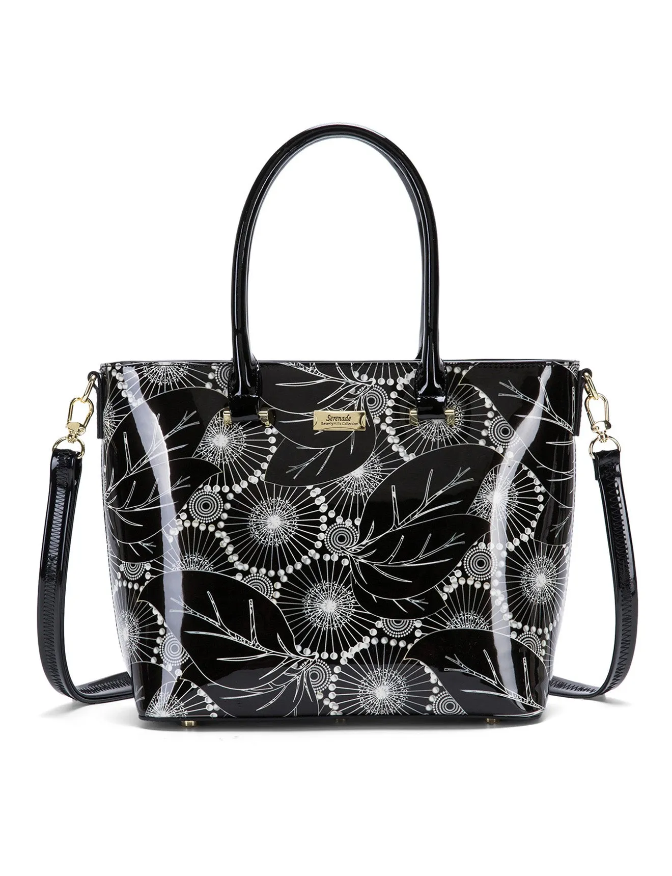 ASPEN PATENT LEATHER GRIP HANDLE BAG- SF4-8787-SALE
