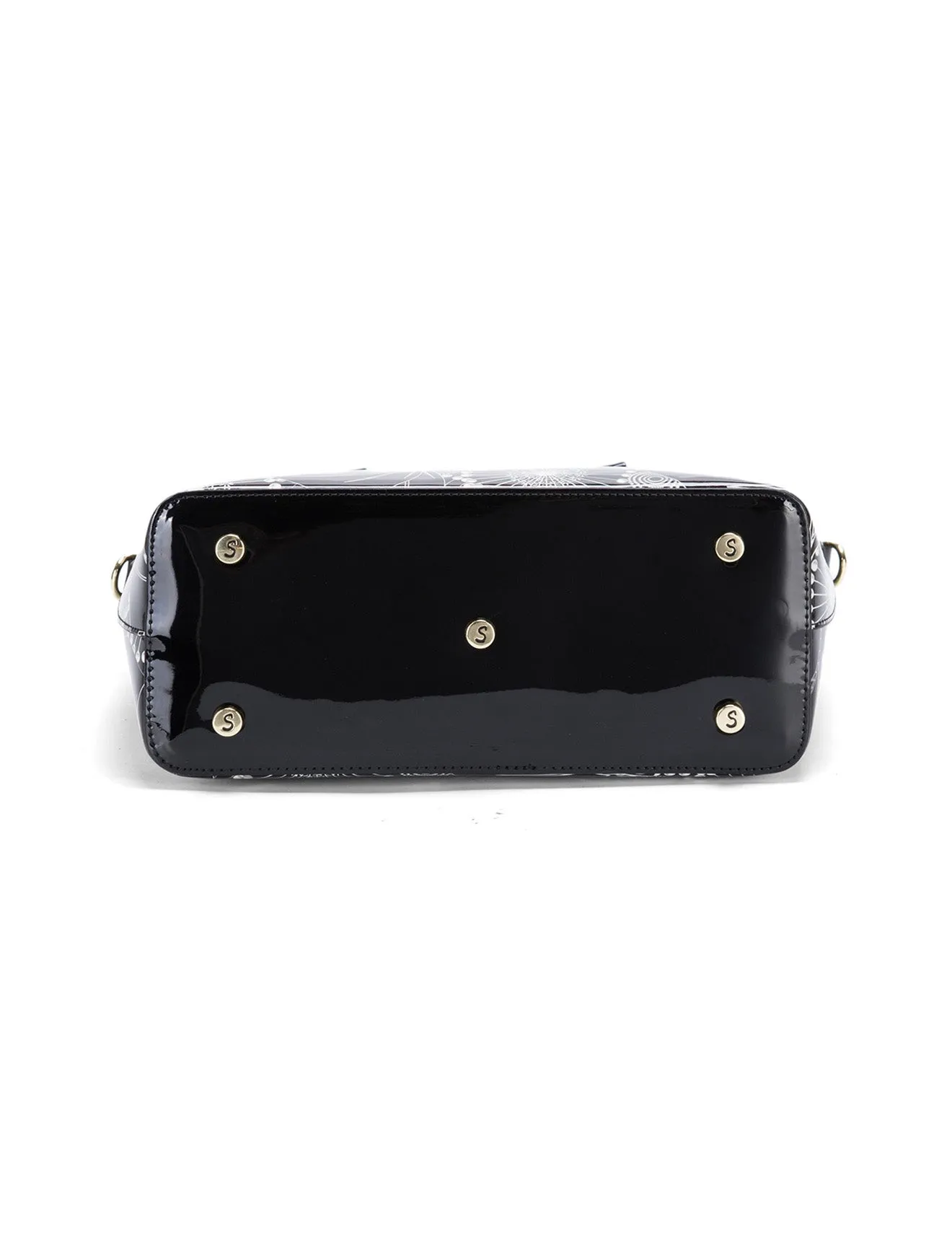 ASPEN PATENT LEATHER GRIP HANDLE BAG- SF4-8787-SALE