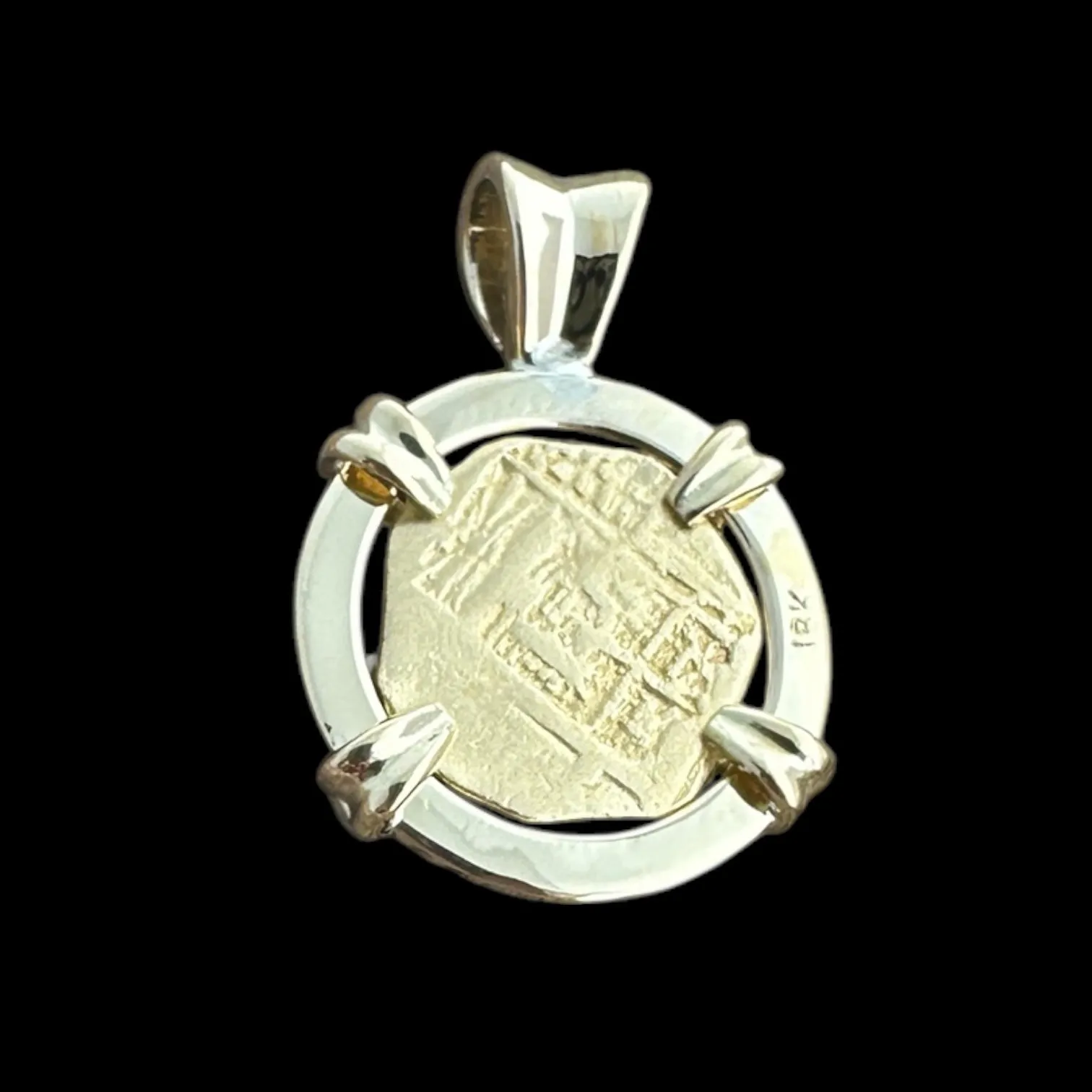 Authentic Gold Coin in 18k Pendant , 1 Escudo #PC22-31871