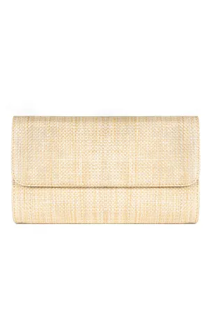 Avery Straw Clutch with Chain