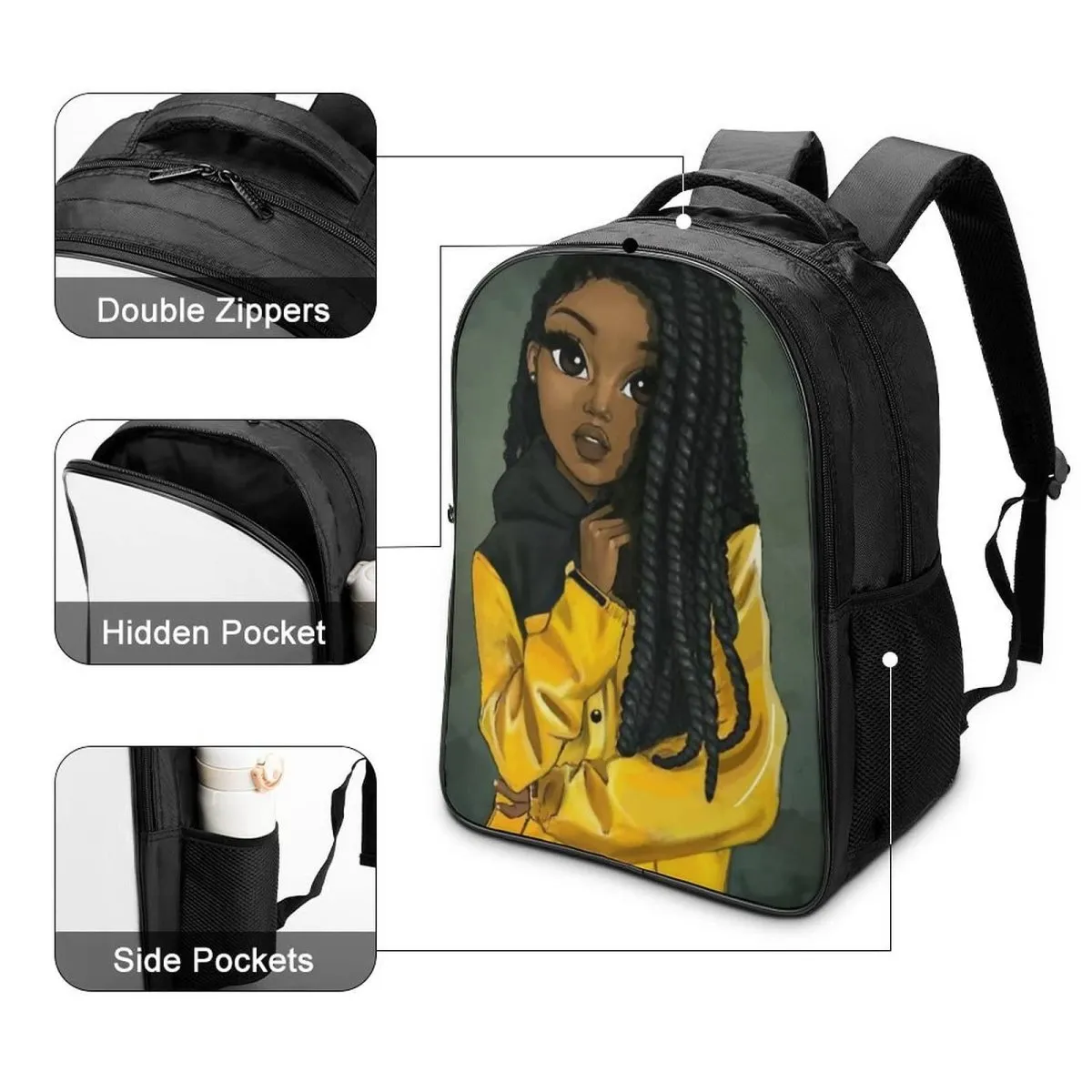 Avocado Print Backpack for Primary Students, Elementary Boys and Girls