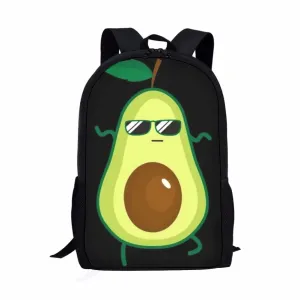 Avocado Print Backpack for Primary Students, Elementary Boys and Girls