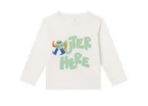 BABY BOY LS TEE WITH OUTER HERE PRINT