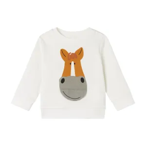 BABY BOY SWEATSHIRT WITH HORSE FACE PRINT