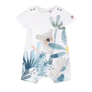 Baby Boys Short Jersey Romper With Koala