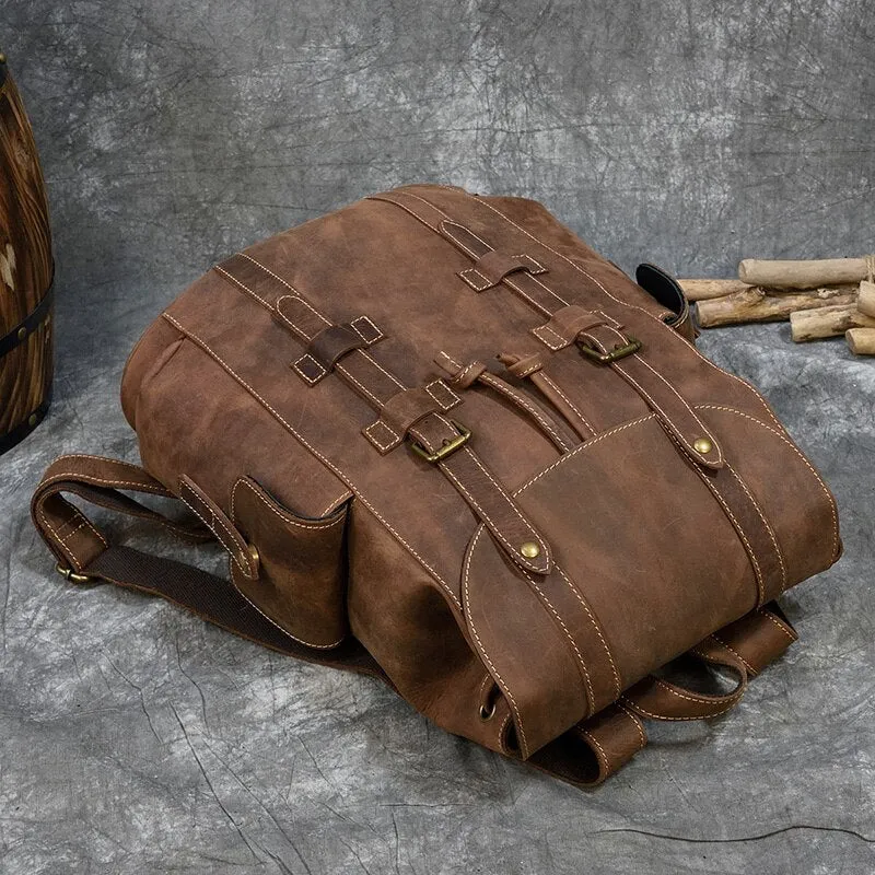 Backpack Large Capacity Leather Bag