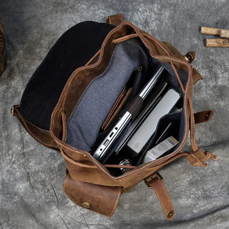 Backpack Large Capacity Leather Bag