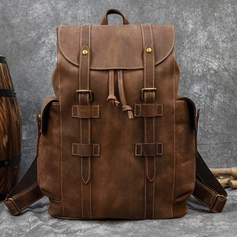 Backpack Large Capacity Leather Bag