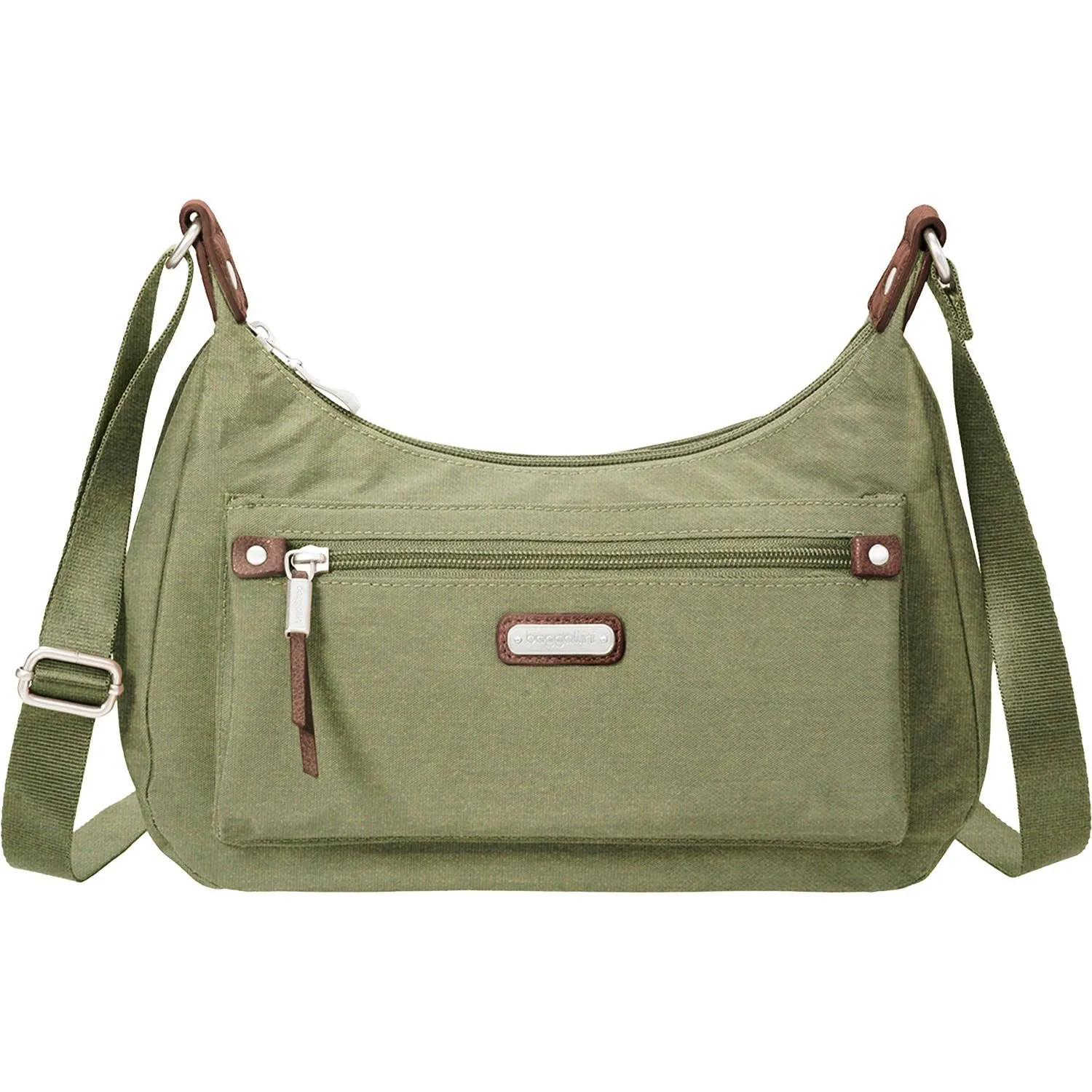 Baggallini Out And About Bagg With RFID Phone Wristlet Olive Nylon