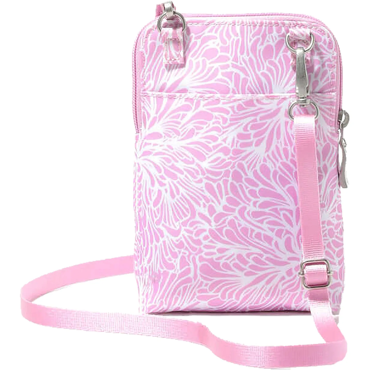 Baggallini Take Two RFID Bryant Crossbody Pink Blossom Nylon