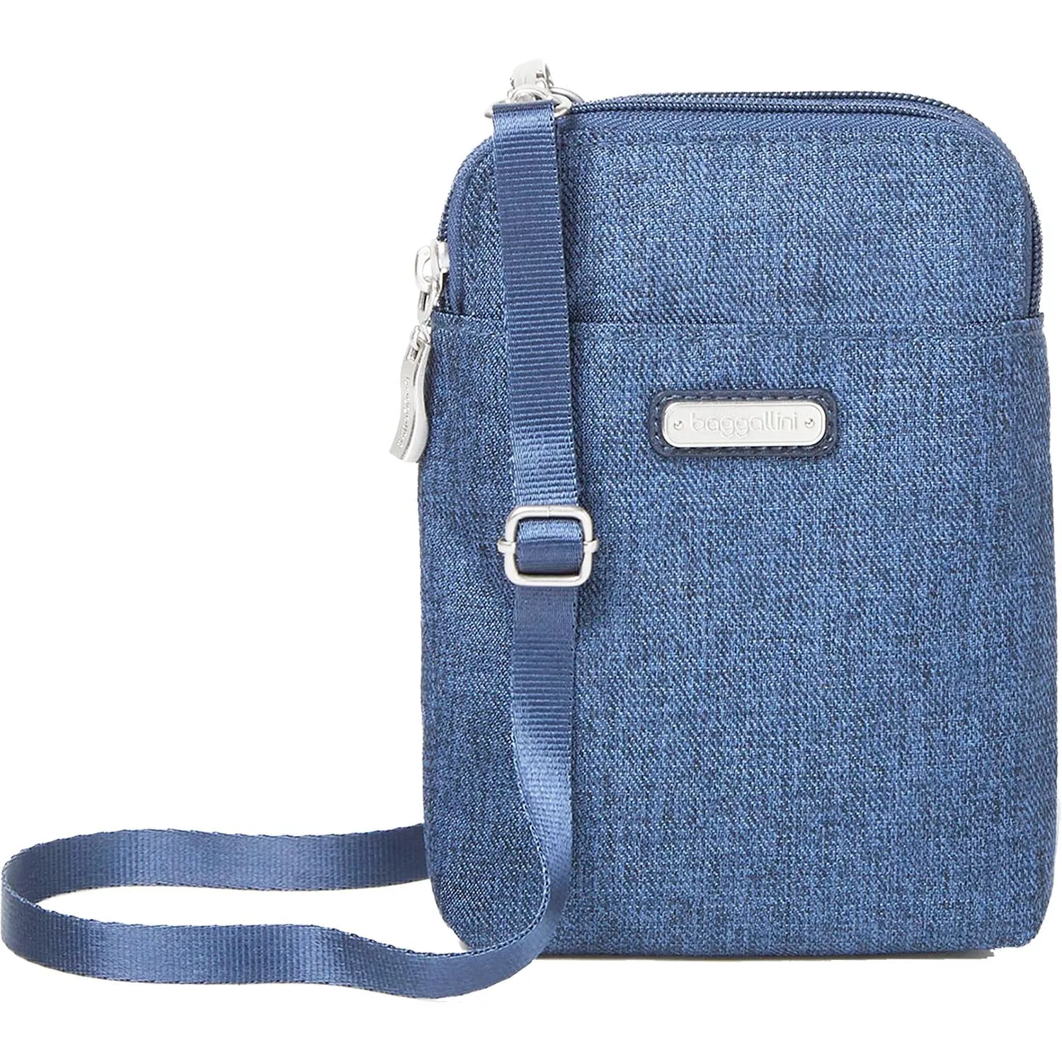 Baggallini Take Two RFID Bryant Crossbody Steel Blue Nylon