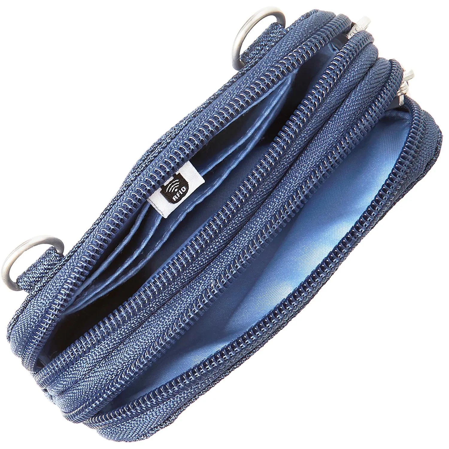 Baggallini Take Two RFID Bryant Crossbody Steel Blue Nylon