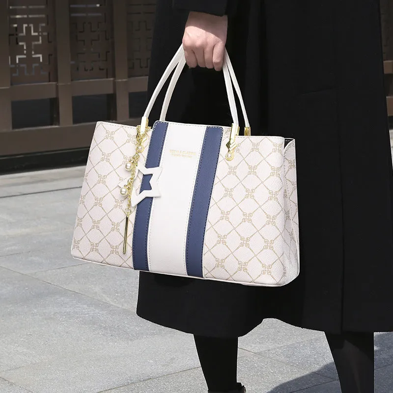 bags New women's handbags Fashion light luxury Large-capacity tote bags Contrast colors Large-capacity shoulder bags Women