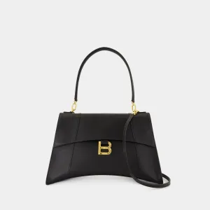BALENCIAGA Medium Hourglass Soft Leather Shoulder Bag
